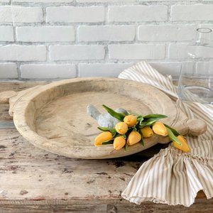 Antique Hand Carved Wood Tray